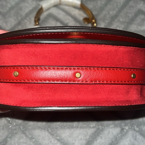 CHLOE Calfskin Suede Small Nile Bracelet Bag Sepia Red. Brand New with Tags - Picture 6 of 15
